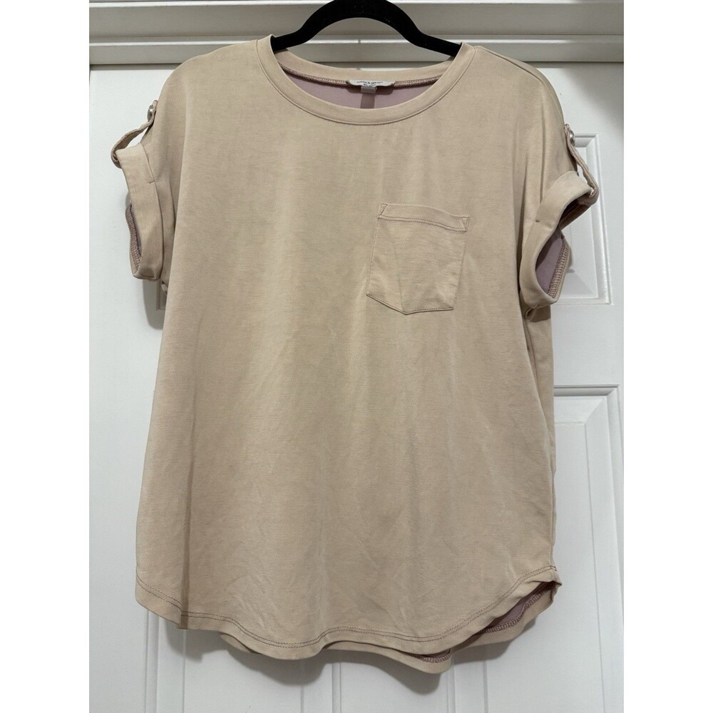 Cable and Gauge Top Tan/Beige Medium Casual
